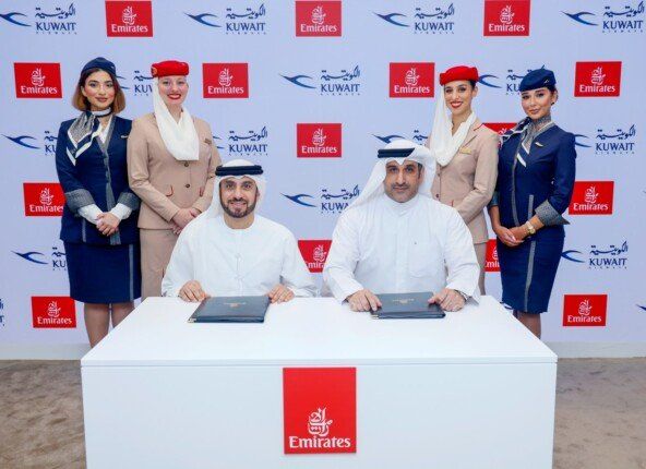 "الكويتية" وطيران الإمارات" توسعان شراكتهما باتفاقية متبادلة للمشاركة بالرمز