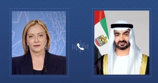 رئيس الإمارات يبحث هاتفيا مع رئيسة وزراء إيطاليا القضايا الإقليمية والدولية