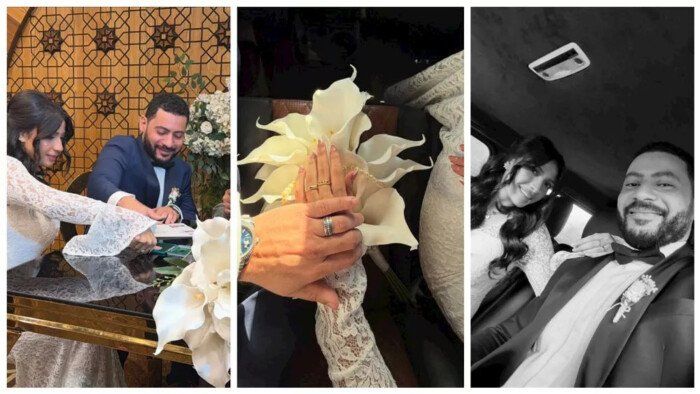 شاهد .. المخرج محمد سلامة يحتفل بزفافه.. من هي شمس العجاتي عروس المخرج؟