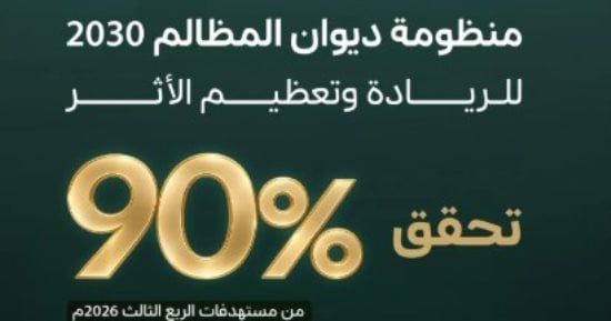 منظومة ديوان المظالم بالسعودية تحقق 90% من مستهدفات الربع الثالث لعام 2026